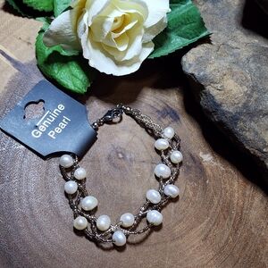 Elegant Freshwater Pearl Bracelet 7.25"